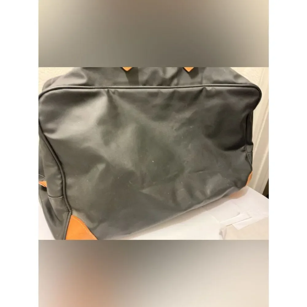 Jon Hart Design Black Duffel with Tan Leather Accents